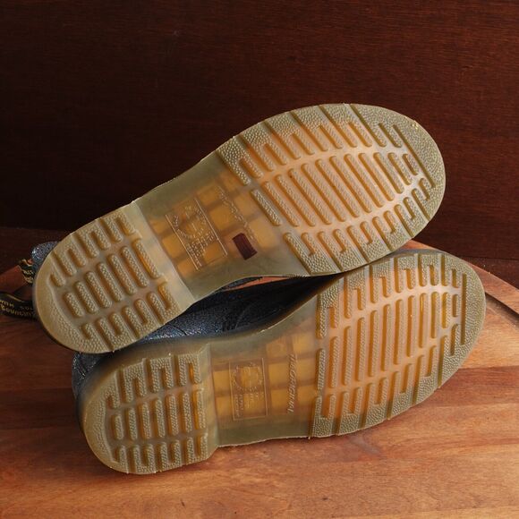 Dr. Martens Combat Boots Womens SZ 8 Gray Iridescent Pascal Lace Up 8 Eye Casual - Picture 10 of 16